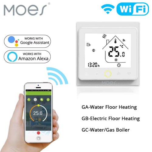 Bild von Moes WiFi Smart Thermostat Temperaturregler für Wasser-/Elektrische Fußbodenheizung Gaskesselsteuerung mit Alexa Google Home