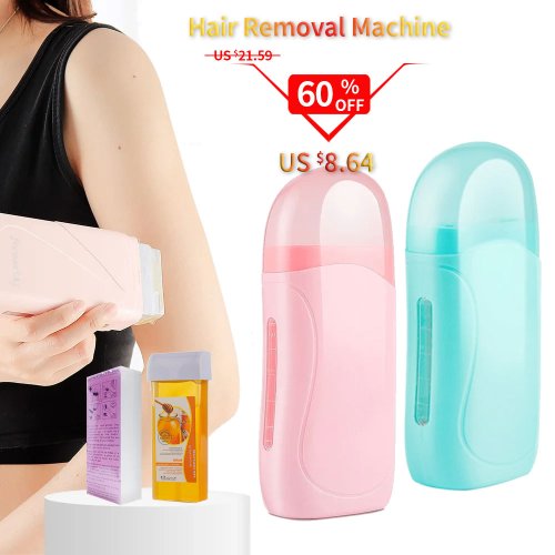 Image of Natural Roll-On Waxing Kit with Heated Applicator for Smooth Facial and Body Hair Removal