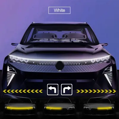 Image de Lumière LED Dynamique pour Capot de Voiture - Effet Balayage & Clignotant