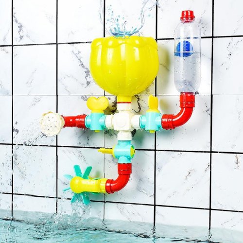 Zdjęcie QWZ Nowe zabawki do kąpieli dla dzieci Montessori DIY Spray wodny Obrotowa gra strumieniowa wody Zabawka do wanny dla dzieci w wieku od 1 do 4 lat Prezent dla dzieci