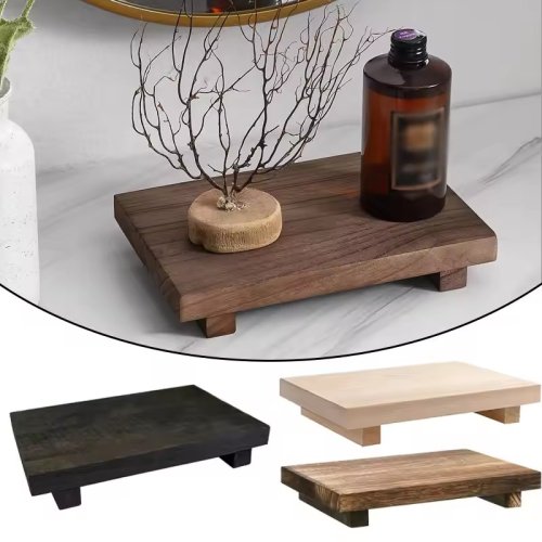 Immagine di Vassoio in legno Supporto piedistallo Decorazioni per il bagno Mani in legno Vanity Sapone Portaoggetti per candele profumate Vassoio Porta condimenti da cucina