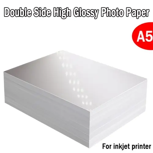 Image de Papier Photo A5 Double Face Brillant - Imprimante Jet d'Encre