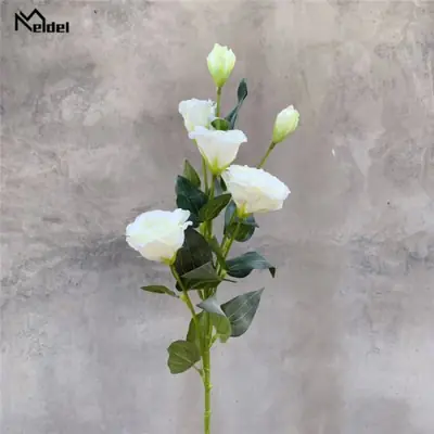 Image de Bouquet de Lisianthus Artificiel en Soie pour Mariage et Décoration