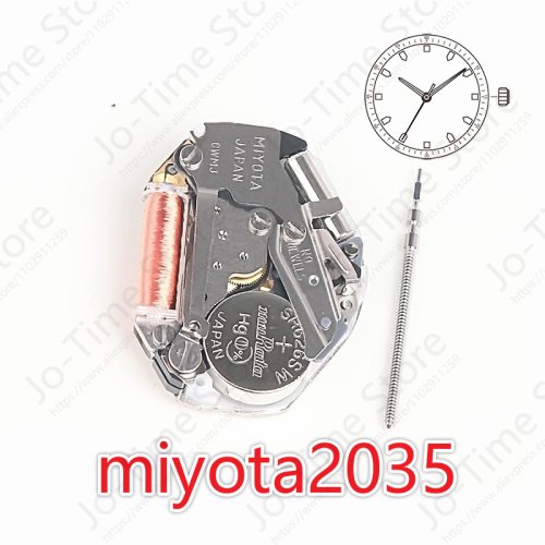Immagine di Movimento 2035 Miyot 2035 Movimento al quarzo Strumenti di riparazione senza calendario a tre lancette Orologio - Ingranaggi metallici durevoli Migliori prestazioni sui costi