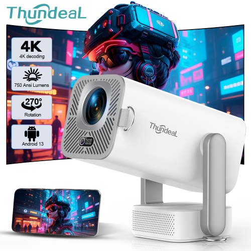 Image of Thundeal HD Mini Projector TD80 Pro: Full HD 1080P, 4K Video Support, Wi-Fi & Android Portable Projector for Home Theater and Cinema Experience