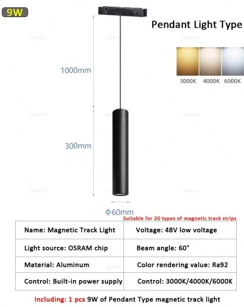1pc 9W hanger lamp