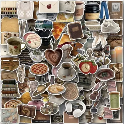 Image de Stickers Vintage Art VSCO - 10 à 120 Pièces