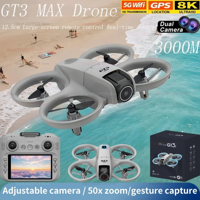 Image of GT3 Max Mini Drone with 5G GPS and Professional 8K HD Dual Camera – Advanced Aerial Photography RC Aircraft for Kids and Enthusiasts