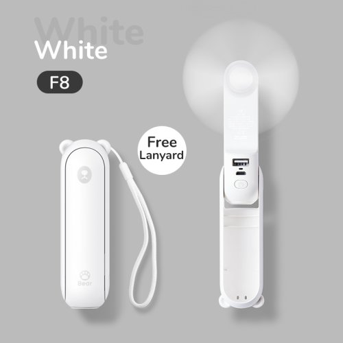Bild von Mini-Handventilator mit Powerbank & Taschenlampe – Tragbar & Wiederaufladbar