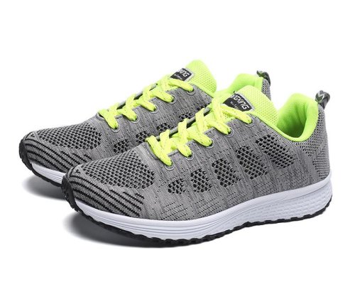Imagen de Zapatos informales para mujer, zapatillas planas de malla transpirables a la moda, zapatillas de dep...
