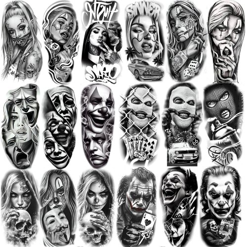 Bild von Trendige Gangster-Tattoos für Erwachsene – Wasserdicht & Realistisch