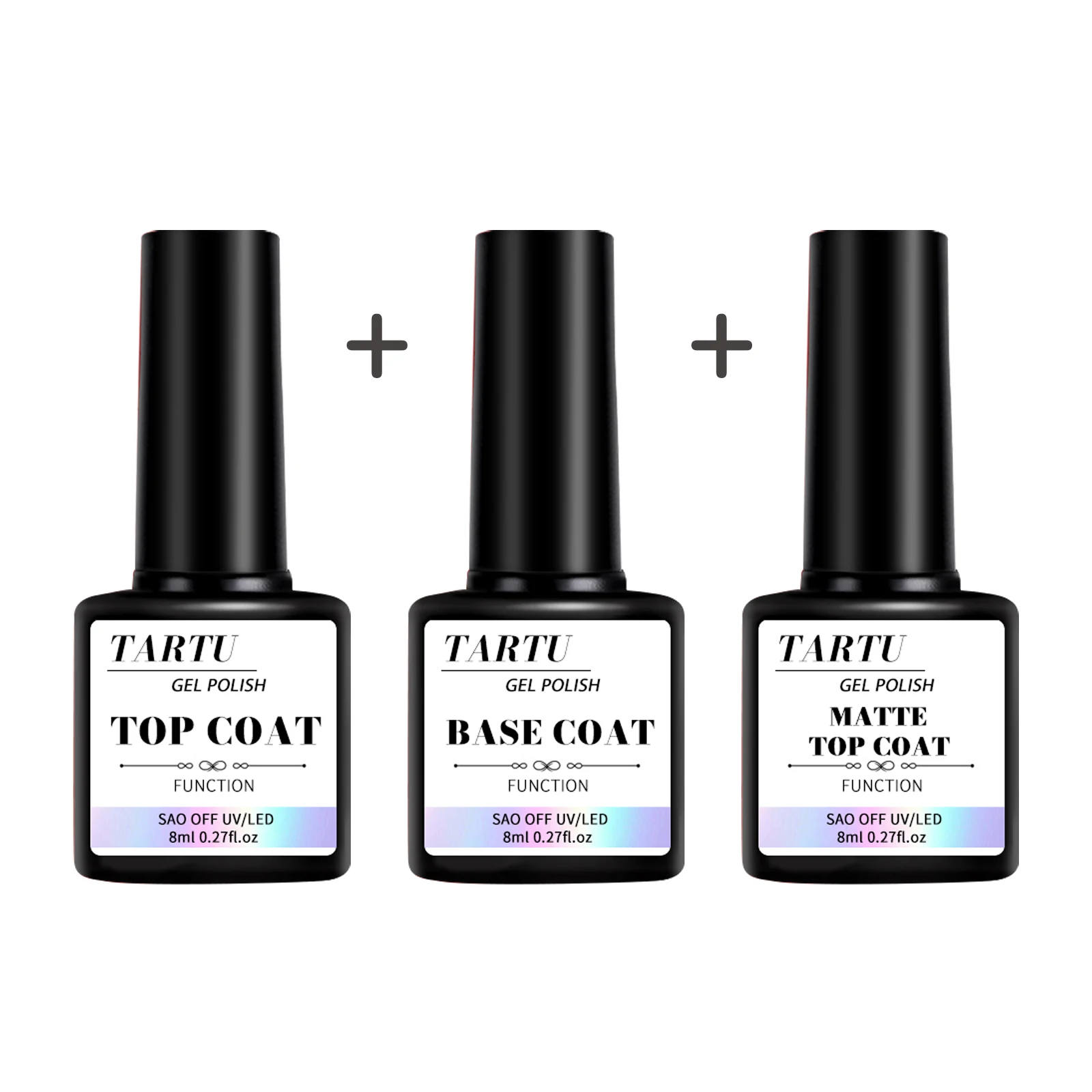 Immagine di Set Completo per Nail Art in Gel con Base, Top Coat Opaco e Diamanti – Kit Professionale da 8 ml per Manicure Duratura e Brillante