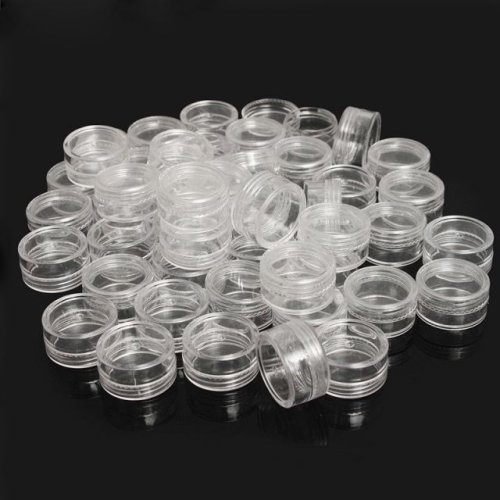 Afbeelding van Transparante Plastic Sieraden Kraal Opbergdoos Set van 10, 50 of 100 Stks - Ronde Kleine Container voor Sieraden, Make-up en Kleinoodjes