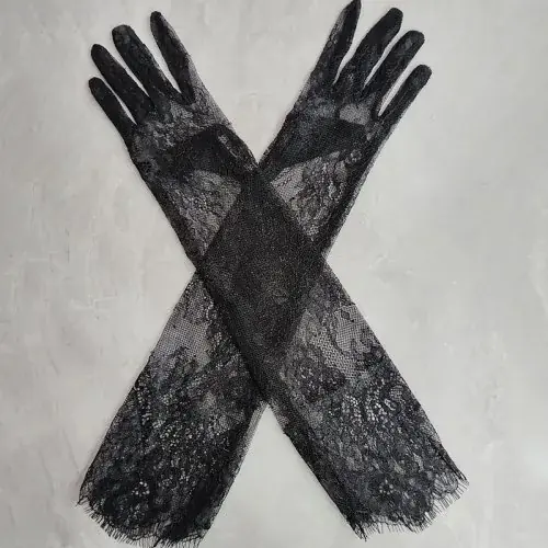 Image de Gants de Mariée en Dentelle Longs