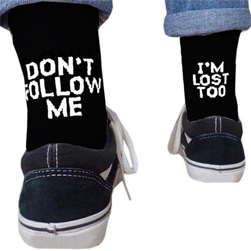 Imagen de Calcetines explosivos No me obstruarlo, estoy más tarde, algodón, hombre, letras masculinas, Casual, Sokken, estilo divertido, venta Drosphip