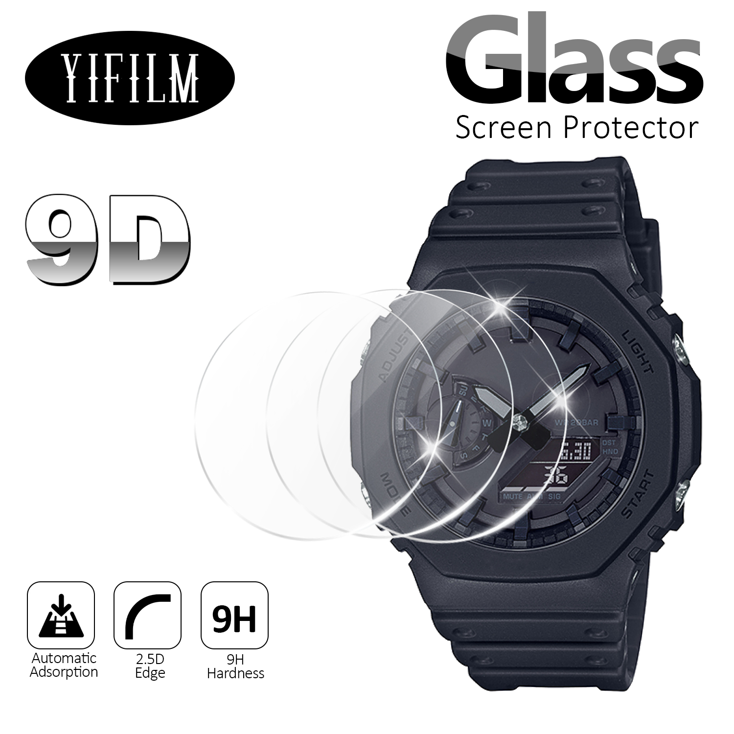 Afbeelding van 2 Stuks 9H Gehard Glas Voor Casio G Shock GA-2100 GA-2000 GA-2110 GM-2100 GMA-S2100 GA-2200 GA-B2100 GMA-S2100 Screen Protector