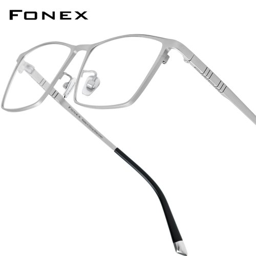Image of FONEX Titanium Glasses Frame Men Brand Design Square Eyewear Ultralight-Weight Japanese High-end Quality Eyeglasses Frames 85641
