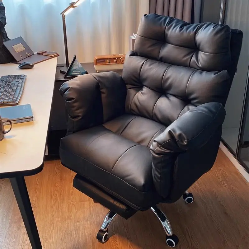 Afbeelding van Comfortabele Baasstoel voor Thuiswerk en Kantoor – Ergonomische Zitbank met Computerondersteuning voor Studeerkamer en Zakelijke Gebruik