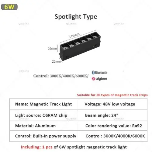 6W grille projecteur