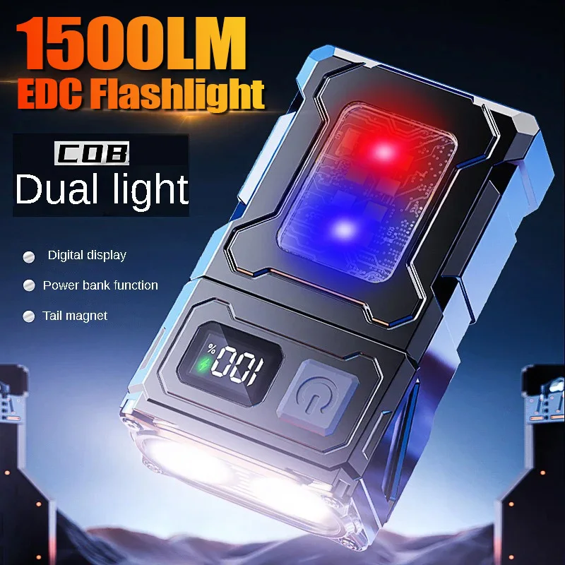 Imagen de Linterna LED Multifuncional con Ángulo Ajustable, Linterna Portátil con Imán y Llave para Exteriores, Ideal para Acampar y Emergencias