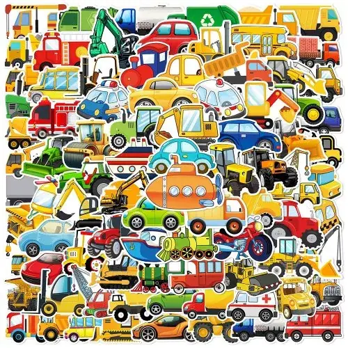 Image de Stickers Camions de Construction Mignons - 10 à 120 Pièces
