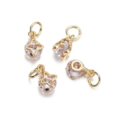 Image de Breloques Coeurs Strass Or & Argent - Lot de 10 pour Bijoux DIY