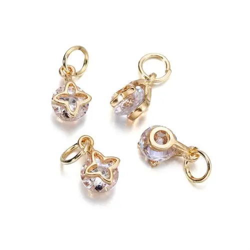 Image de Breloques Coeurs Strass Or & Argent - Lot de 10 pour Bijoux DIY