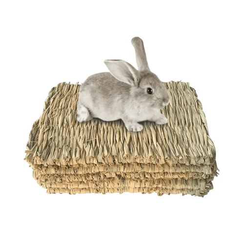 Bild von Naturrasen gewebte Kaninchen gras matte geeignet für Kleintier käfige-bequeme Bettwäsche für Kaninchen heu betten