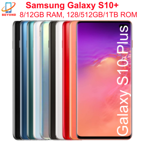 Zdjęcie Samsung Galaxy S10 Plus G975F/G975FD/G975U1/G9750 – Telefon Komórkowy z Ekranem AMOLED 6,4 cala, RAM 8/12 GB, ROM 128/512 GB lub 1 TB, NFC, 4G LTE – Oryginalny Smartfon
