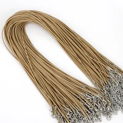 Image de Cordon Coton Ciré 1.5-2mm - Collier Fait Main avec Fermoir