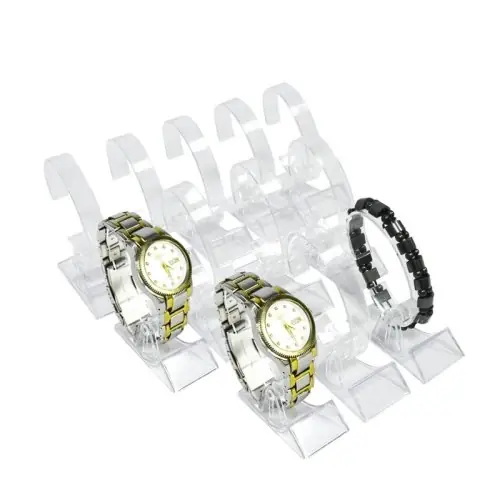 Image de Présentoir de Montre Acrylique Transparent - Lot de 10