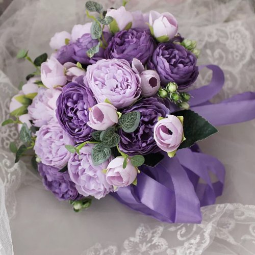 Image de Bouquet de Mariée Violet Style Coréen