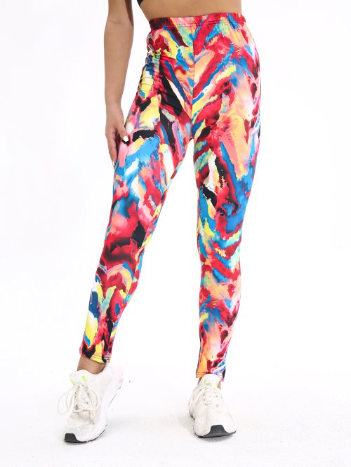 Afbeelding van Dames Wollen Legging Herfst-Winter – Dromerige Tie-Dye Design, Sexy Strakke Fit voor Casual, Sport, Fitness en Yoga
