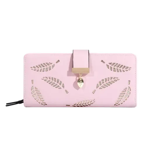 Image de Portefeuille Long Femme Cuir PU Doré - Élégant & Pratique