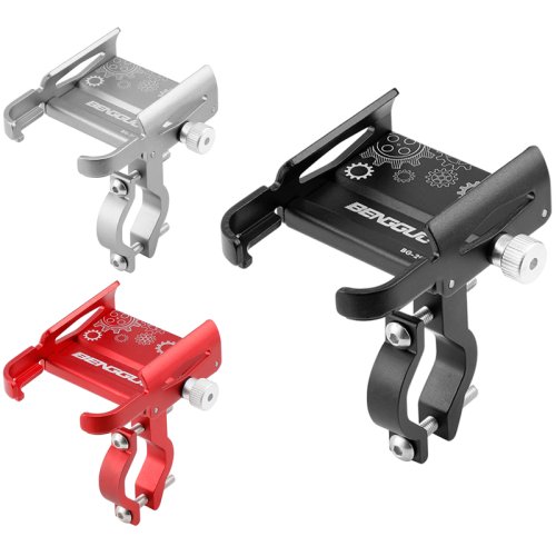 Image of Adjustable Aluminum Alloy Phone Mount for Motorcycle, Scooter, and Bicycle – Universal Bike Phone Holder with Secure Clamp for Cycling and Riding