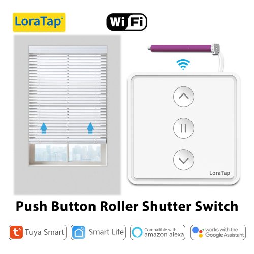 Bild von LoraTap Rollladen Vorhänge Jalousien Druckknopfschalter Tuya Smart Life Elektromotor Motor verbunden WiFi Alexa Google Home