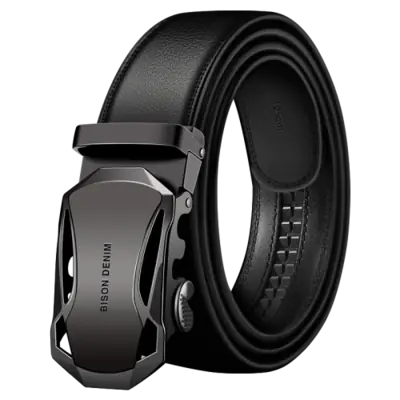 Image de Ceinture Homme Cuir Véritable - Boucle Automatique Noire