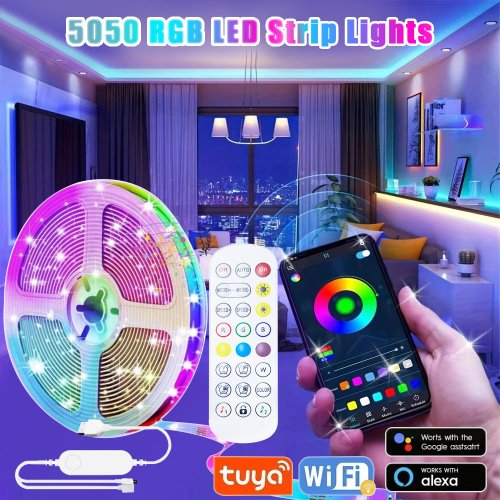 Image de Bande LED RGB Intelligente WiFi - Contrôle par Application & Voix