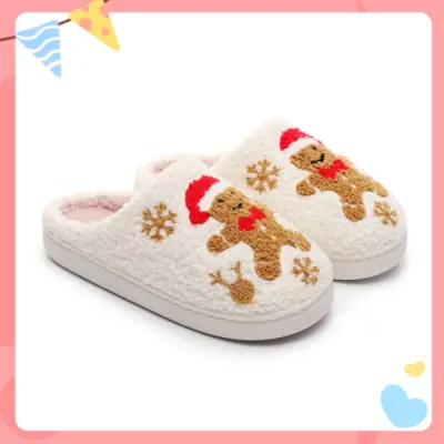 Image de Pantoufles de Noël en Peluche - Couple & Famille