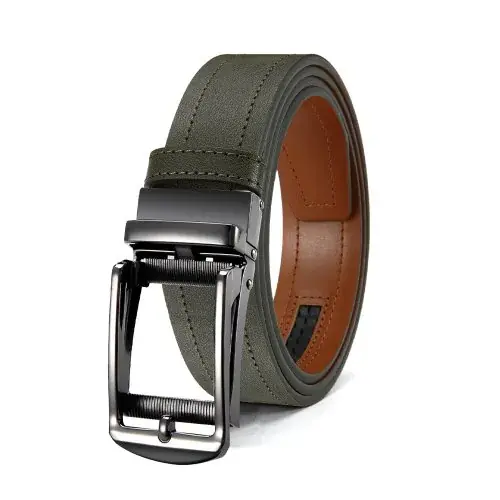 Image de Ceinture Homme Cuir Luxe Boucle Automatique - Noir & Marron