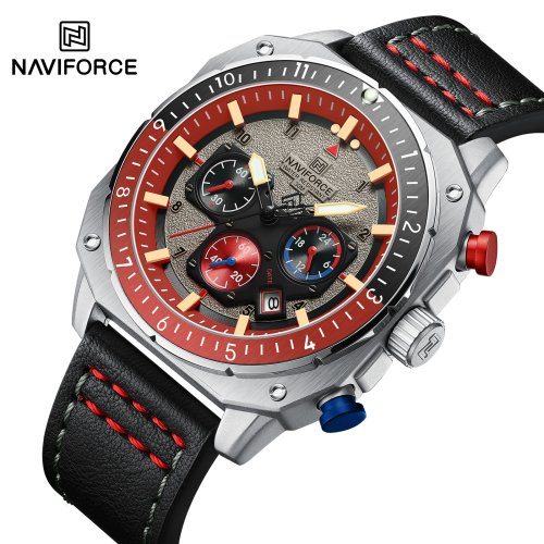 Immagine di NAVIFORCE Orologi sportivi multifunzione impermeabili per uomo Orologio da polso quadrato luminoso a...