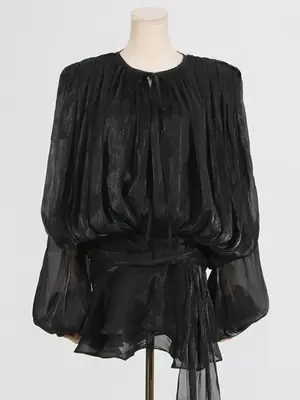 Image de Robe Mini Élégante à Manches Lanternes