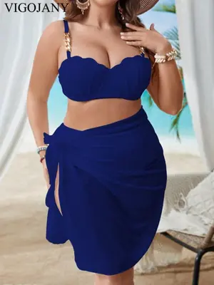 Image de Maillot de Bain 3 Pièces Grande Taille - Style Élégant & Confortable
