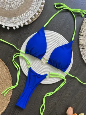 Image de Bikini Brésilien Sexy - Col Licou & Culotte Tanga