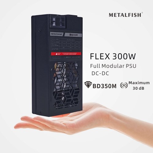 Zdjęcie Zasilacz METALFISH Flex 300W Full Modular Flex-ATX 1U PSU do ITX Mini PC POS NAS GPU Dock 220-240V