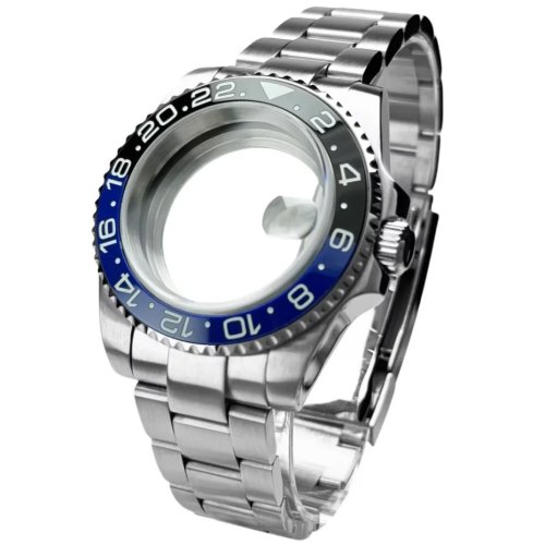 Bild von Hochwertiges 40 mm Uhrengehäuse mit 200 m Wasserdichtigkeit – Kompatibel mit NH34, NH35, NH36 und Oyster-Armband, blau lackierte Lünette, 120-Klick-BGW9 für Sub Watch Maker