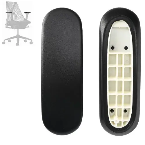 Image de Coussinets d'Accoudoirs Remplaçants pour Chaise Herman Miller Sayl - Noir & Gris