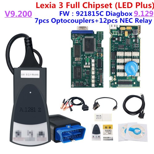 Immagine di Strumento Diagnostico Lexia 3 Diagbox V9.200 Chip Completo 921815C Golden Edge PSA XS Evolution 7 83 PP2000 per Citroën e Peugeot