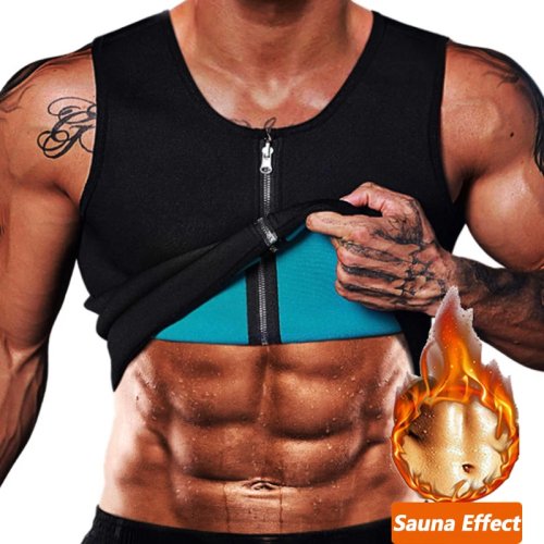 Afbeelding van Mannen Afslankvest Sauna Zweetvest Body Shaper Neopreen Tank Top Buikcontrole Taille Trainer Vetverbranding Shapewear