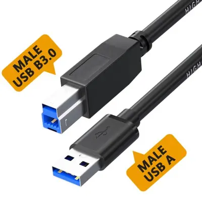 Image de Câble USB 3.0 A vers B pour Imprimante - Haute Vitesse
